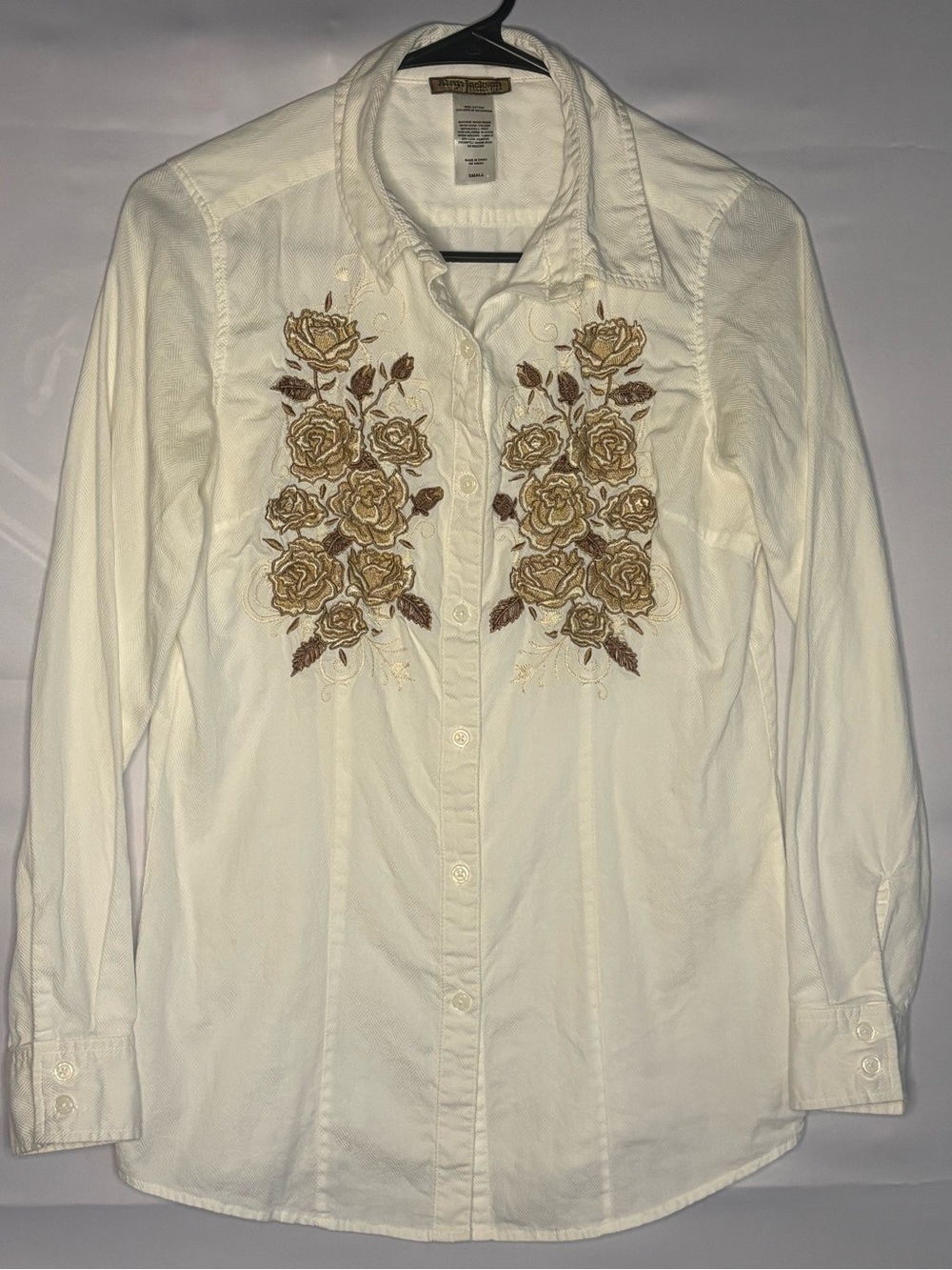 Alan Jackson Floral Embroidered Western Button down